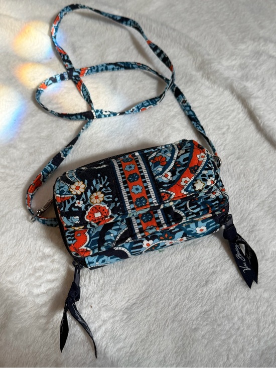 Vera Bradley Handbags - Vera Bradley Blue Orange Paisley All-in-One Crossbody Wallet